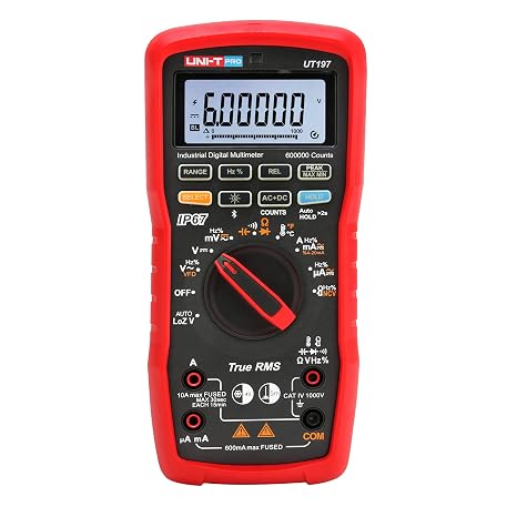 UNI-T UT197 Multimeter 600000 Count Industrial multimeter 5 and a Half Digit True RMS Meter 1000V 10A multimetro Anti-EMC interferenceTester (UT197)