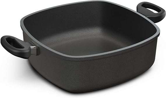 Hoffmann Sauté Casserole 28 x 28 cm Induction Square Pan I Made in Germany I Serving Pan Square I Cast Roasting Dish I Square Roasting Dish with Glass Lid Roasting Dish Sauté Pan without Glass Lid