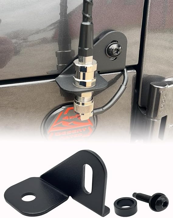 JL Radio Antenna Mount for Jeep, Gladiator Antenna Holder-Radio Antenna Mount-Driver Side CB Antenna Mount-Compatible with Jeep Wrangler JL JLU & JT 2018; 2019; 2020; 2021; 2022;2023; 2024