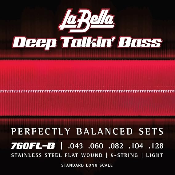 La Bella 760FL-B Deep Talkin Bass Flatwound Bass Strings - Light 5-String