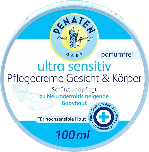 Penaten Ultra Sensitive Care Cream - Face and Body | Baby Care for Delicate and Sensitive Baby Skin | 1 x 100 ml