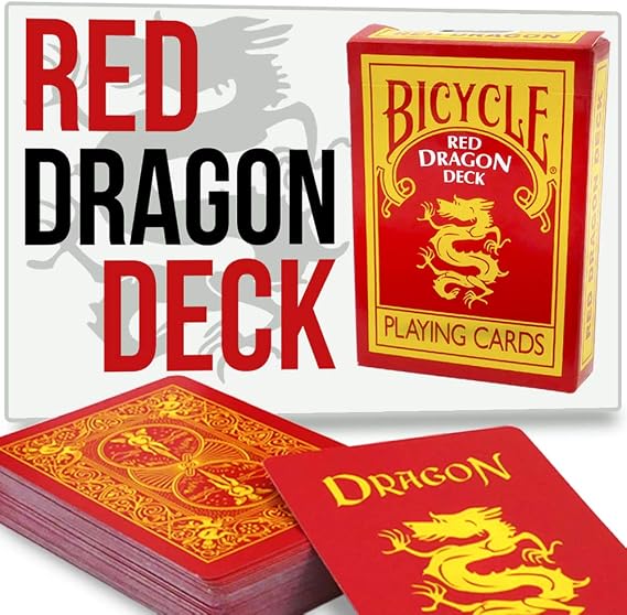Bicycle Dragon Deck - Reverse Back Red Limited Edition Year of The Dragon Playing Cards