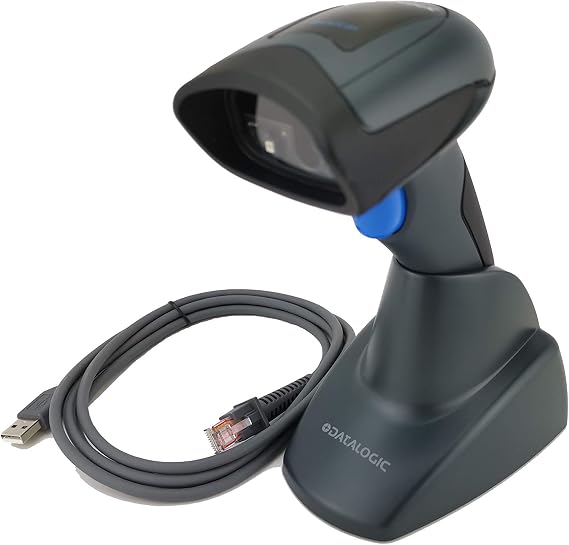 Datalogic QuickScan QD2430 Handheld 2D Barcode Scanner, Includes Base Stand Autosense and USB Cable