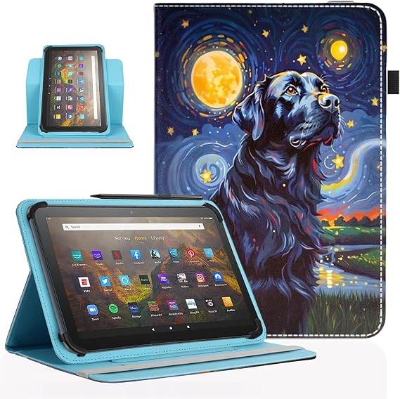 Universal 10 10.1 Inch Android Tablet Case,10 Inch Tablet Case, | 360 Degree Rotatable Multiple Viewing 9.5"-10.5"Inch Tablet Cover For 9.6"10.1"10.5" Touchscreen Tablet,Dog