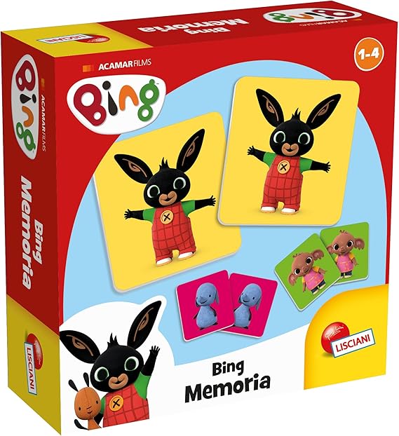 Lisciani - BING MEMORY GAME - Classic Matching Game for Kids Aged 3+ Colorful Bing Characters - Improves Memory, Observation & Focus - Durable Cards - Educational Gift Idea - Easy to Play