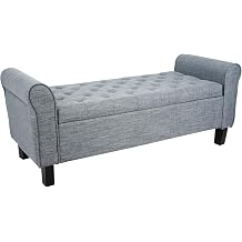 ECOMEX End of Bed Bench, Storage Bench Ottoman, Bedroom Bench with Storage, Linen Storage Bench, Upholstered Tufted Ottoman Bench with Storage, for Living Room Bedroom Entryway, Linen