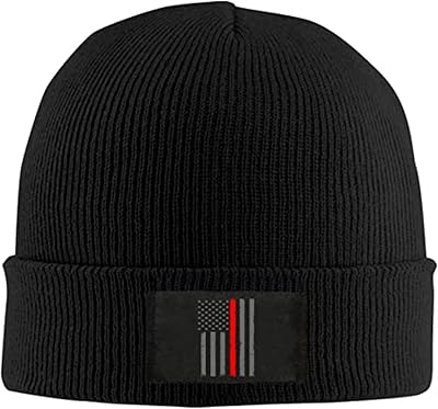 Thin Red Line Firefighter Flag Unisex Warm Winter Wool Hat Knit Beanie Skull Cap