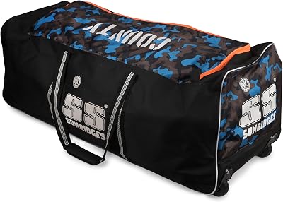 SS Cricket TON County Premium Cricket Kit Bag - Full Size, Two Styles to Choose from : Duffle Bag or Wheels Bag
