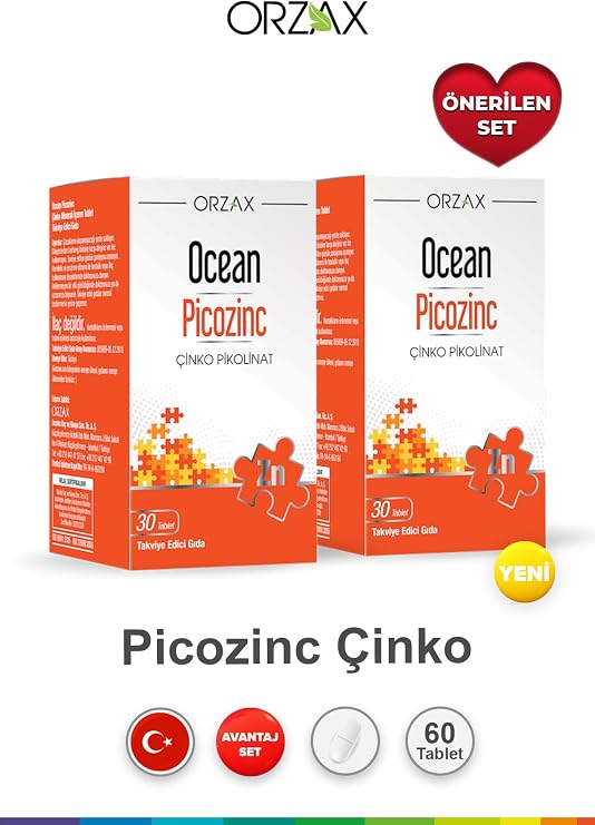 Orzax Ocean Picozinc Çinko Pikolinat 30 Tablet, Set of 2