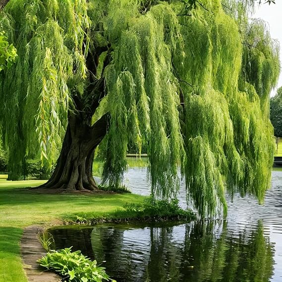 27+ Green Willow Seeds for Planting, Weeping Willow Tree Seeds,Babylon Weeping Willow Seed Fast Growing Shade Tree for Ponds & Large Landscapes, Erosion Control