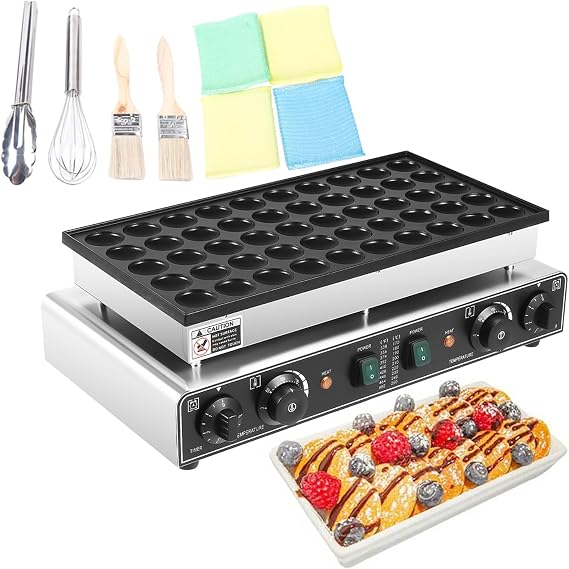 50 Holes Mini Pancake Maker Electric Mini Dutch Pancake Maker 1700w Pancake Pan 1.77inch Electric Pancake Machine for Commercial or Home Use