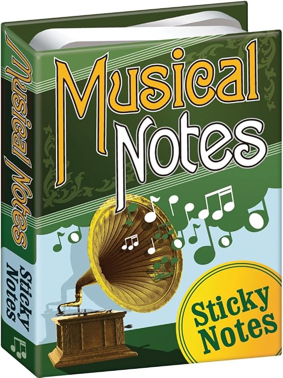 The Unemployed Philosophers Guild Musical Notes - Sheet Music Themed 3.25" by 4.25" Booklet with Self-Sticky Individual Notes Inside