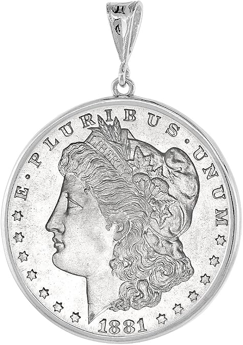 Sterling Silver Dollar Bezel 38 mm Coins Prong Back Round Edge Mexican Olympic One Dollar Coin NOT Included