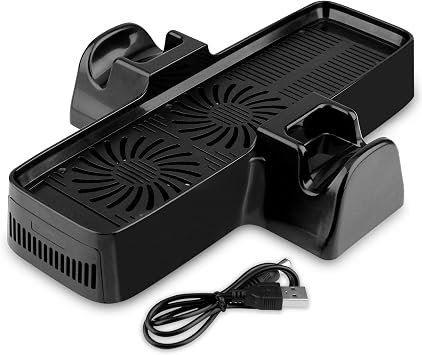 OSTENT 3 in 1 USB Cooling Fan + Console Controller Stand for Microsoft Xbox 360 Slim
