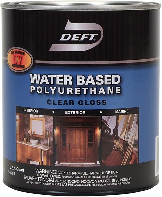 Deft Interior Exterior Water-Based Polyurethane Finish Gloss, Quart