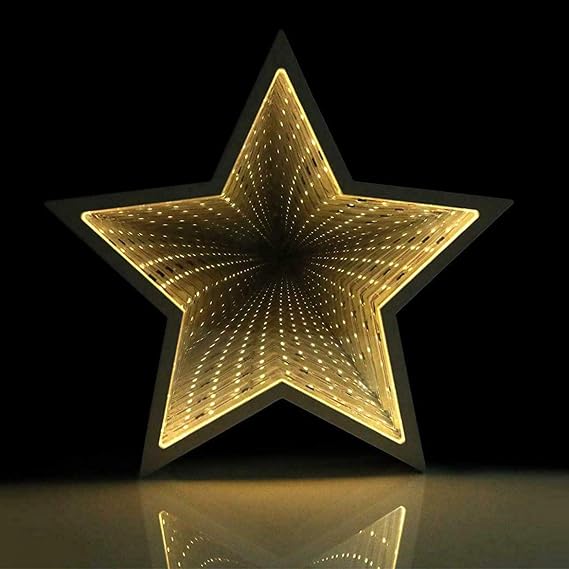 Infinity Mirror Night Lamp LED Star Tunnel Lights 3D Infinity Mirror Light for Home Decorations, Movie Nights, Birthday Party