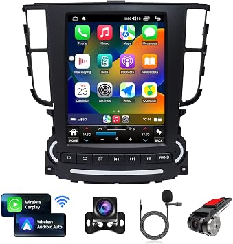 Car Radio for Acura TL 2004-2008 Relacement Stereo Carplay Upgrade Android Auto Tesla Style Display Screen with DSP in Dash Headunit GPS Navigation Multimedia Player Voice Control