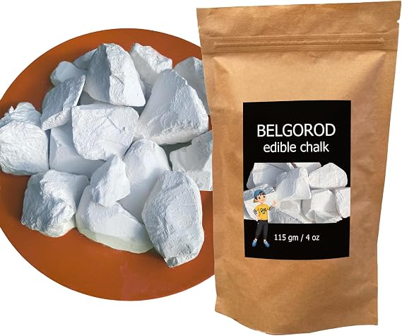 Belgorod Edible Chalk Chalk Chunks for Eating, Pica Cravings, and ASMR Hand-Picked, Pure, and Additive-Free 4oz (115g)