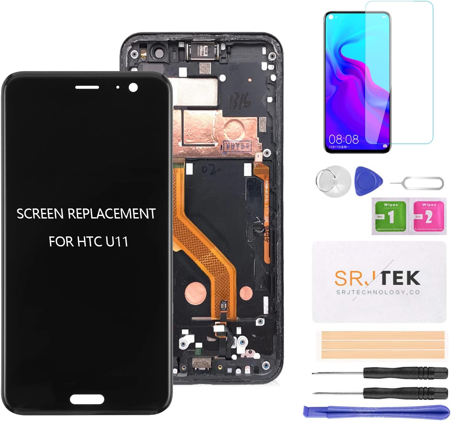 for HTC U11 Screen Replacement for HTC U11 LCD Display for HTV33, 2PZC100, 2PZC5, 601HT Touch Screen Digitizer Assembly Replacement Repair Parts with FrameNot for HTC U11 Life