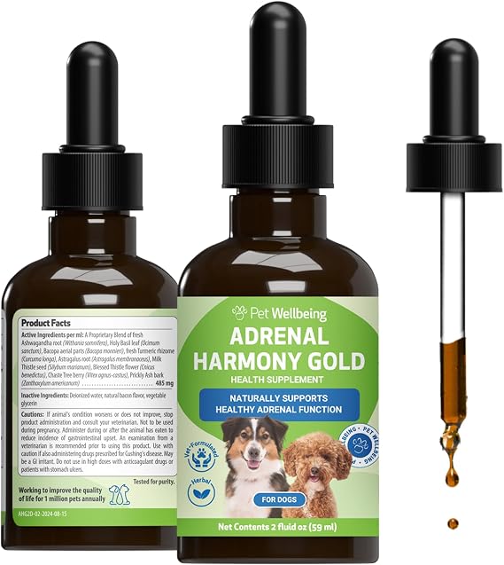 Pet Wellbeing Adrenal Harmony Gold for Dogs - Adrenal Support, 2 oz