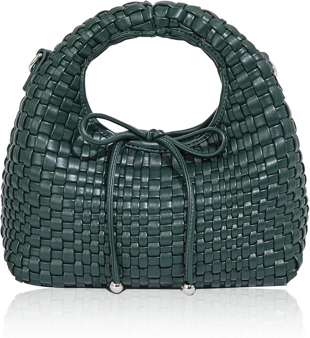 JINMANXUE Fashion Mini Handbag For Women, Woven Tote Bucket Composite Bag Knitting Chain Bags, Crossbody Shoulder Purses