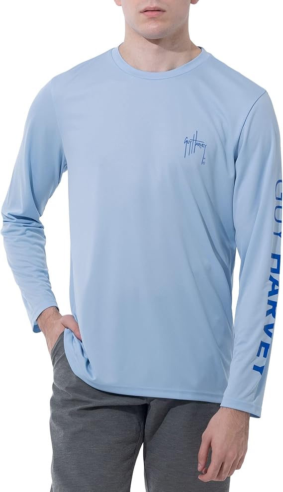 Guy Harvey Men's Long Sleeve Performance Sun Protection Shirt SPF UPF 50+