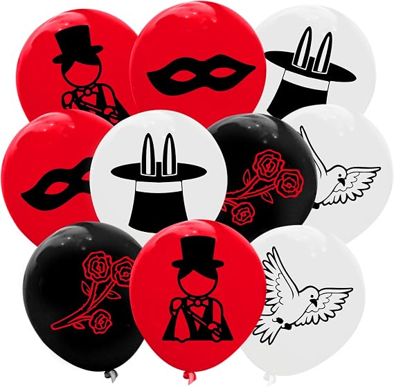 50PCS Magician Balloons Party Supplies Decorations -Magic Themed magical Magic Show Birthday Party Favors Gifts