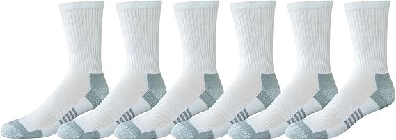 Amazon Essentials Men's Performance Breathable Cotton-Poly Blend Moisture Control Athletic Running Crew Sports Socks