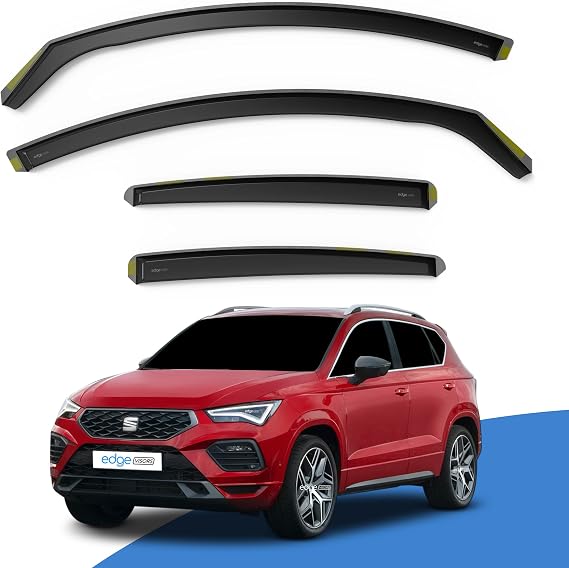 EdgeVisors Wind Deflectors for SEAT Ateca MK1 Door 5 Door SUV 4pc | 4pc Set, In-Channel Rain Guards & Accessories