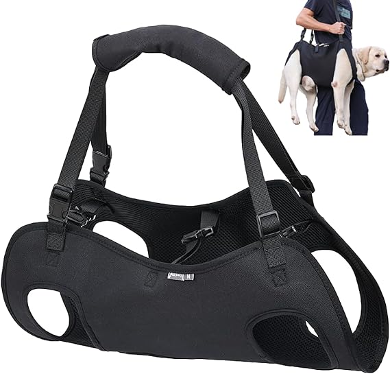 Dog Lift Harness, Emergency Backpack Pet Legs Support & Rehabilitation Dog Sling Carrier, Adjustable Lifting Straps Dog Carrier for Senior Elderly Dogs Joint Injuries Arthritis XL