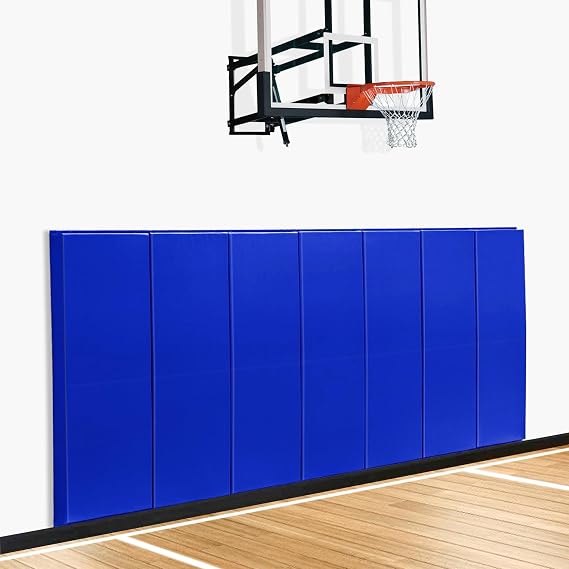 Gym Wall Pads, Protective Wall Padding for Gym, Boxing, Garage, Basement, Kids Playroom, Basketball Court Wall-Mounted Hoop, 2" Thick Wall Cushion Mat Blue, 20"x60"/PCS