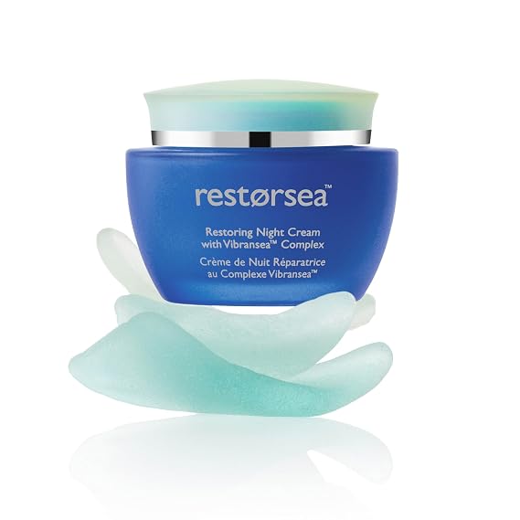Restorsea Restoring Night Cream Hydrating Cream for Normal to Dry Skin Supports Overnight Skin Renewal & Radiance With VibranseaTM Complex & Wild Oat Clean, Non-Toxic, Hypoallergenic 1.7oz