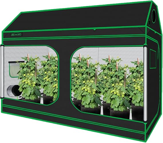 Cube Grow Tent - 96"x48"x72", Indoor Hydroponic Plant Tent with Observation Windows and Lightproof Mylar Roof, Includes Floor Tray | Observation Window, Removable Floor Tray, 100% Reflective Mylar Interior, Sturdy Frame for Plant Growing