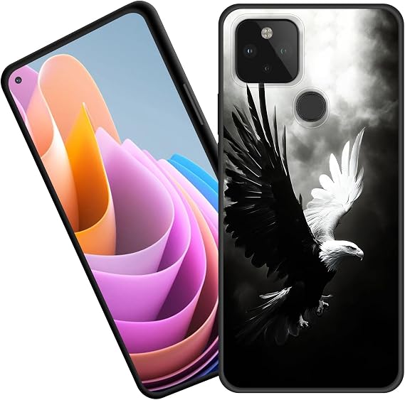 for Pixel 5 Case,Premium Soft Silicone Rubber Full-Body Protective Bumper Case for Google Pixel 5,Mystic Eagle Flight
