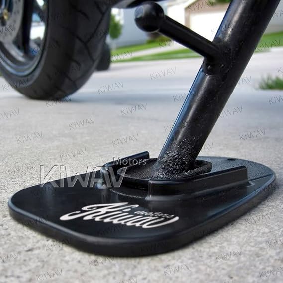 KiWAV Motorcycle Kickstand Pad Plate, Black, 5x3.2 in, 1 Pc, Anti-Sink