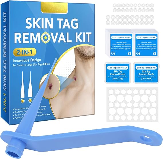 Skin Tag Removal, Effectively and Painless Skin Mole Tag Remover Set-Safe and Easy Remove Small to Large (2mm-8mm) Sized Skin Tags-Tags Fall Off Remover Kit at Home
