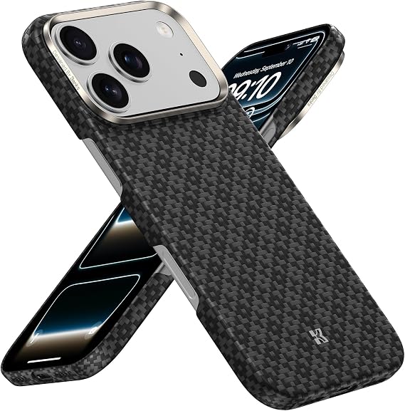BENKS for iPhone 17 Pro Case, Compatible with Magsafe, ArmorGrid ArmorAir Ultra Slim & Lightweight Minimalist Case Built with Dupont Kevlar, Obsidian Black