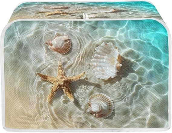 Starfish Printed Toaster Cover 4 Slice for Home, Small Appliance Dust Cover Bag Bread Maker Machine Protective Cover, Kitchen Bakeware Dust Protector, Kitchen Accessories, BAX-P58-C1-44