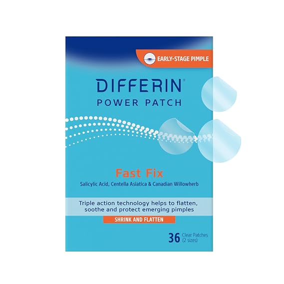 Differin Acne Treatment Pimple Patches, Salicylic Acid & Centella, 36ct