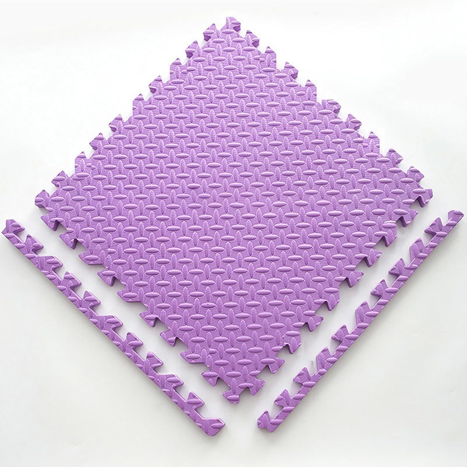 12-Piece Bedroom Puzzle Square Thickened Foam Floor Mat, Interlocking Puzzle Piece Spliced Soft Floor Mat, Used for Home Decoration Floor MatsSize:12x12inch,Color:Purple