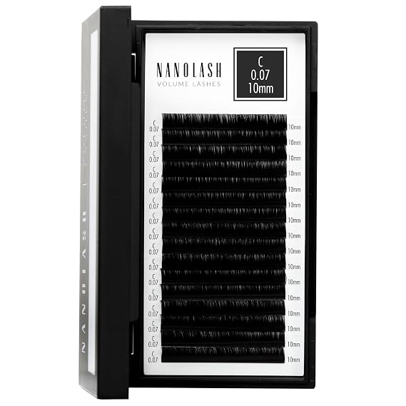 Nanolash Volume Lashes - false lashes for professional eyelash extensions, volume eyelash extensions (0.07 C, 10mm)