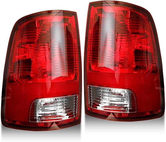 MAYELLO Pair Tail Lights w/Bulbs Compatible with 20092018 Dodge Ram 1500/2500/3500 & 20192024 Ram 1500 Classic Driver & Passenger Sides Rear Lamps Assembly(fit Factory Halogen Trims Only)