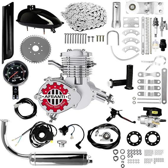 Bicycle Motor Kit 80cc, Motorized Bicycle Engine Kit 2 Stroke Petrol Gas Motor Engine Kit Fits Most 26" or 28" Bikes with V-Frame