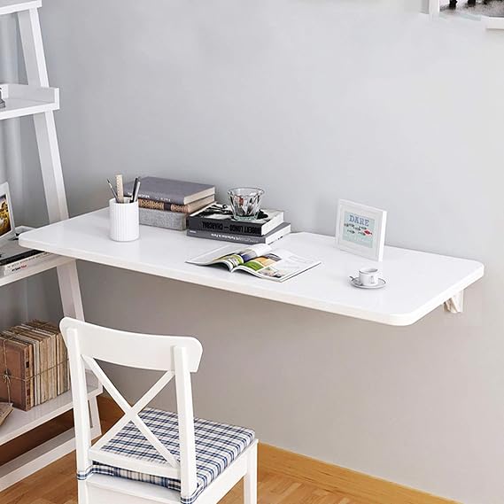 JOZZY Wall Mounted Table,White Kitchen Dining Desk Computer Desk,Invisible Table,Space Saving,Multifunction,20 Sizes
