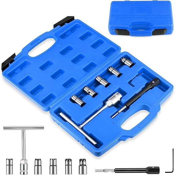 7PCS Diesel Injector Seat Cutter Set Cleaning Tool Kit | Professional Fuel Injector Knife Kit, Seat Cleaning Tool, Diesel Engine Maintenance