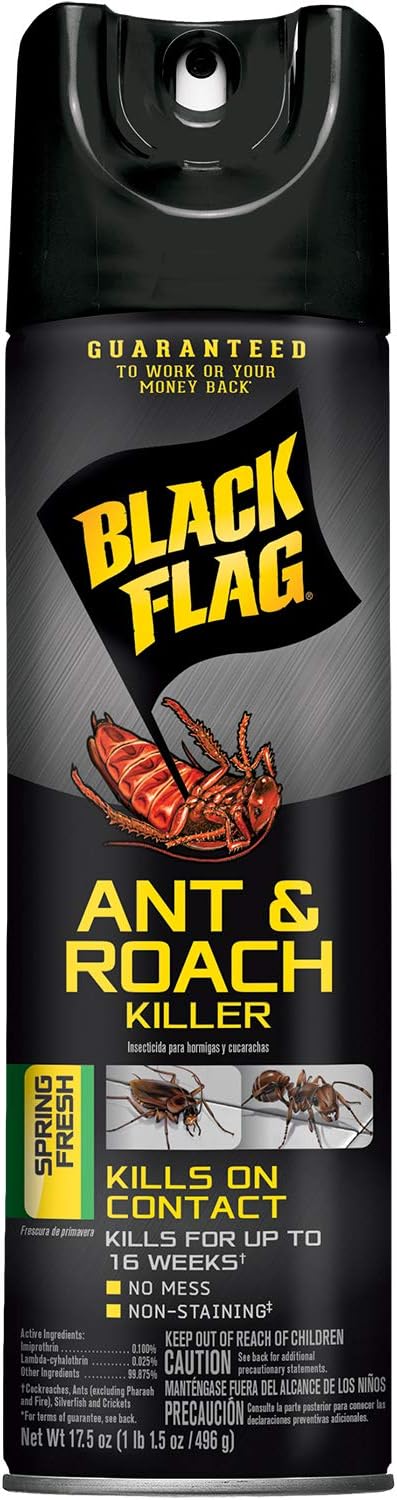 Black Flag Ant & Roach Killer Aerosol, Spring Fresh Scent, 17.5-Ounce, 12-Pack