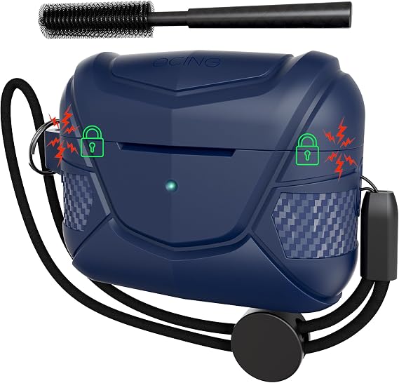 for AirPods Pro 2 Case, Hard Protective Cover,Compatible with AirPods Pro 2nd/1st Generation Case, Compatible with MagSafe, Magnetic Secure Automatic Lock with Cleaner Kit (Navy Blue)