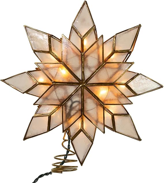 Kurt Adler UL 10L Capiz Clear Star Treetop