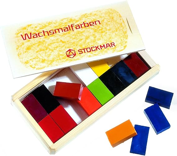 Stockmar Beeswax 16 Block Crayons in Wooden Storage Case