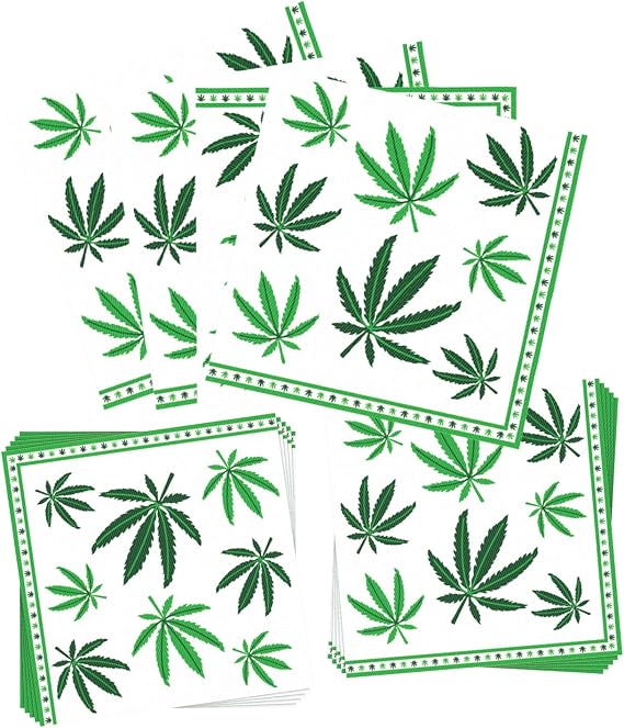 Weed Party Decoration 100Pcs Weed Napkins Disposable Pot Leaves Napkins for 420 Celebration Birthday Party Supply Weed Themed Party Supplies